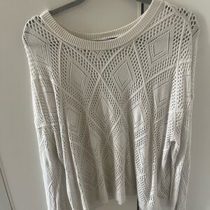 Torrid Cream Geometric Knit Sweater